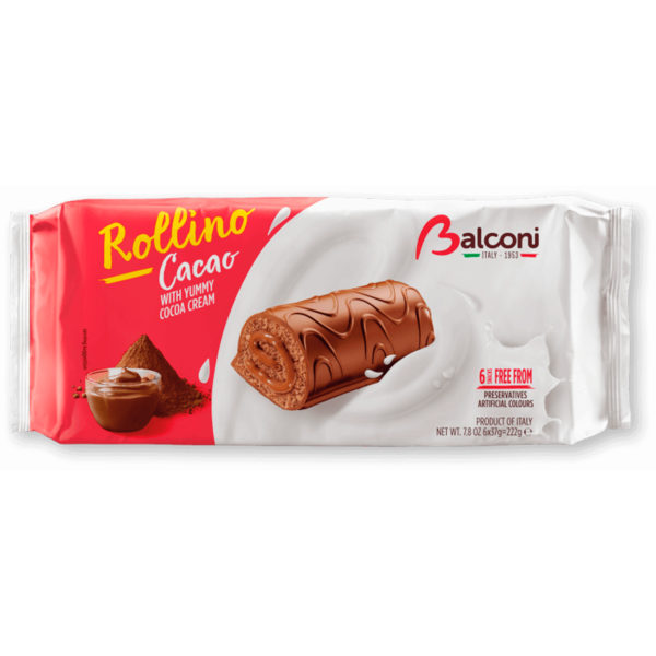 Rollino Cacao cu cremă de cacao Balconi 10x35g